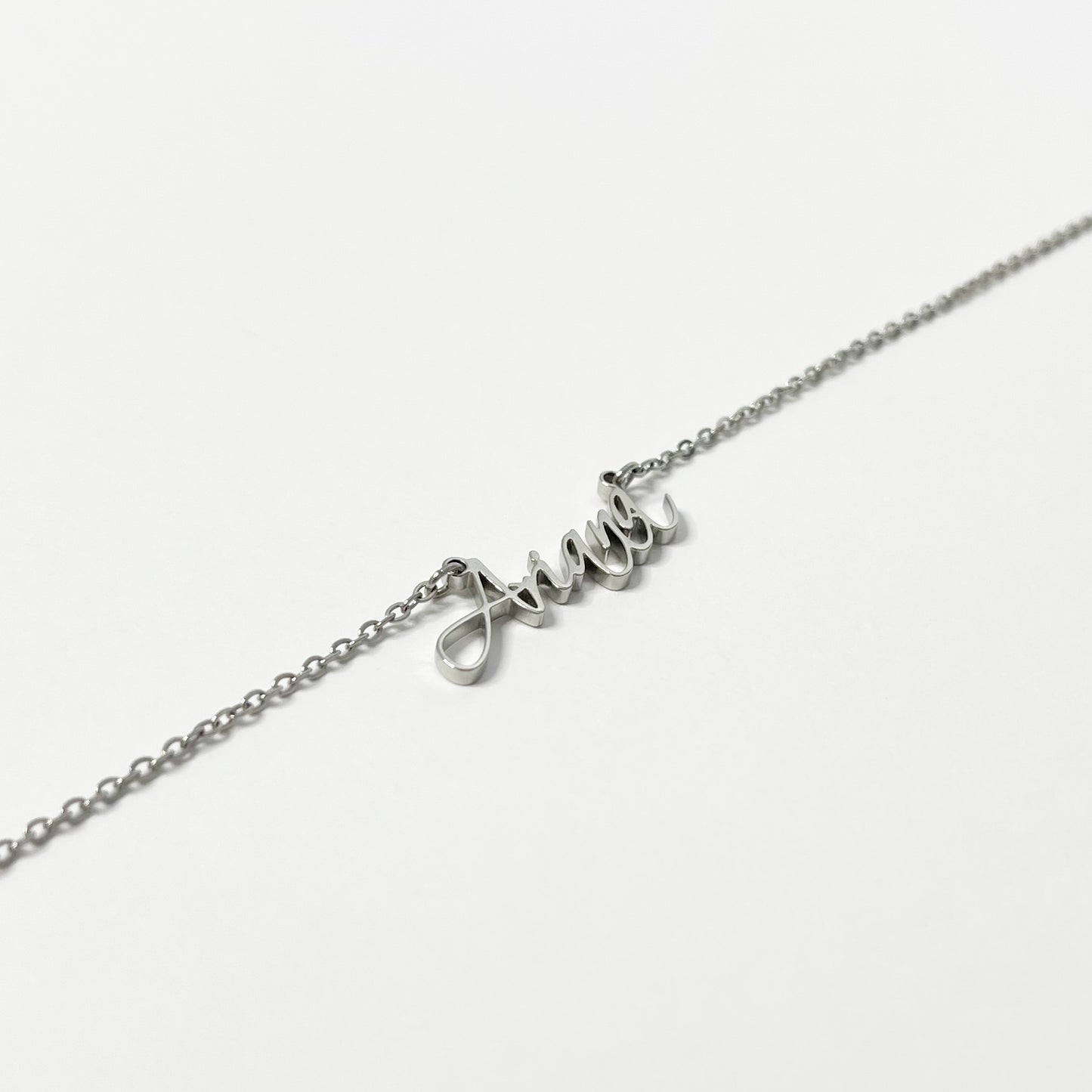 SILVER PERSONALISED CURSIVE NAME NECKLACE
