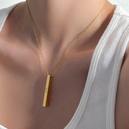 PERSONALISED ENGRAVABLE BAR NAME NECKLACE - ROSOKI