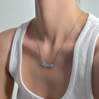 SILVER PERSONALISED BUTTERFLY NAME NECKLACE