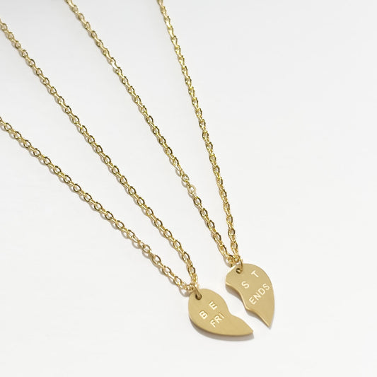 MATCHING BEST FRIEND HEART NECKLACES