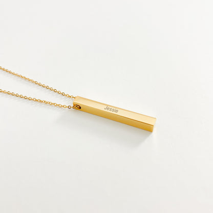 PERSONALISED ENGRAVABLE BAR NAME NECKLACE - ROSOKI