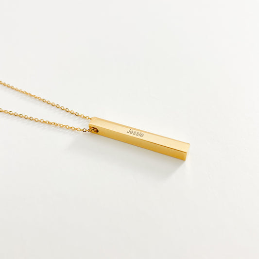 PERSONALISED ENGRAVABLE BAR NAME NECKLACE - ROSOKI